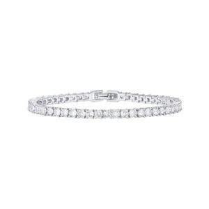 PAVOI 14K Gold-Plated Basic Tennis Bracelet with 3mm Cubic Zirconia | Ladies’s Gold Bracelets | Adjustable Measurement 6.5-7.5 Inches