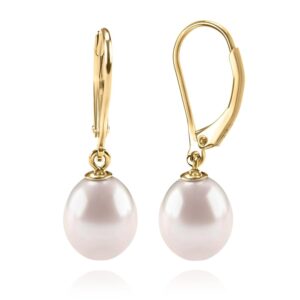 PAVOI AAA+ High quality Handpicked Freshwater Cultured Pearl Leverback Dangle Earrings